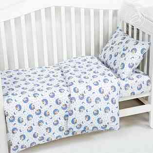 Трикотажный комплект постельного белья для малышей АртПостель Мишка на луне
