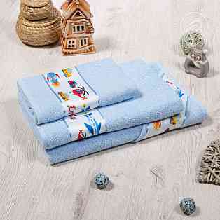 Махровое полотенце для детей АртПостель Мойдодыр голубой